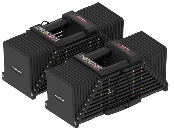 Full image of the Commercial Pro 125 expansion kit that can take each dumbbell to 175 pounds.