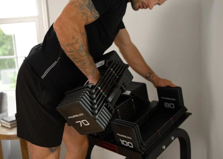 Pro 100 EXP Weight Racking on Home Rack Stand