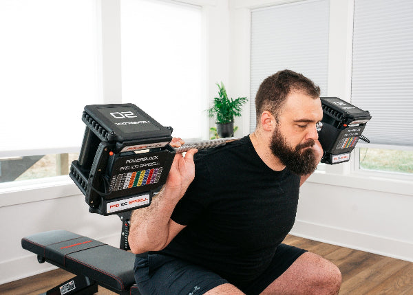 Men’s dumbbell tee – studio angle