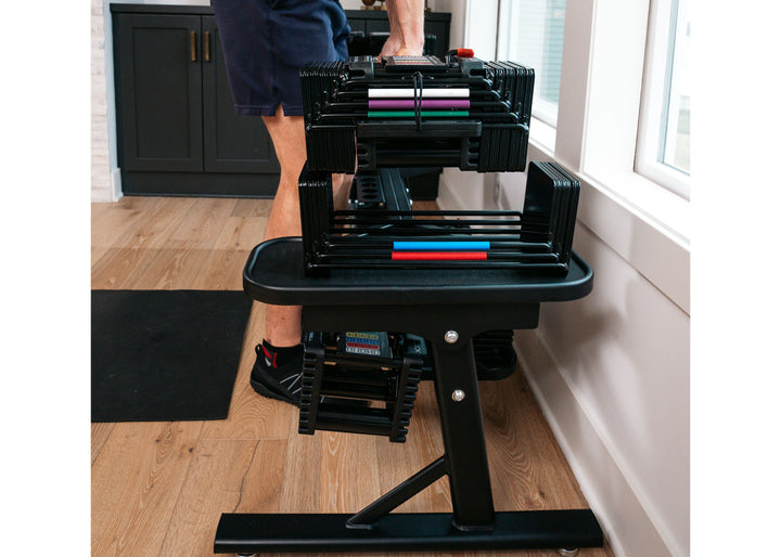 Angled side of barbell support base