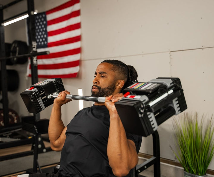 Elite USA Straight Bar in home gym