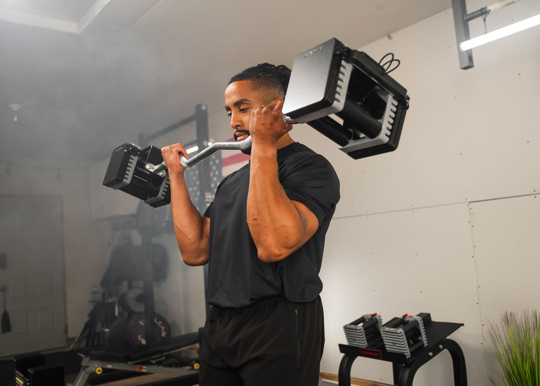 Elite USA EZ Curl Bar Adjustable Barbell | PowerBlock