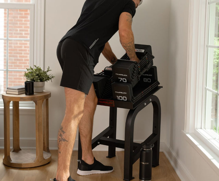 Racking weights on the Home Rack Stand