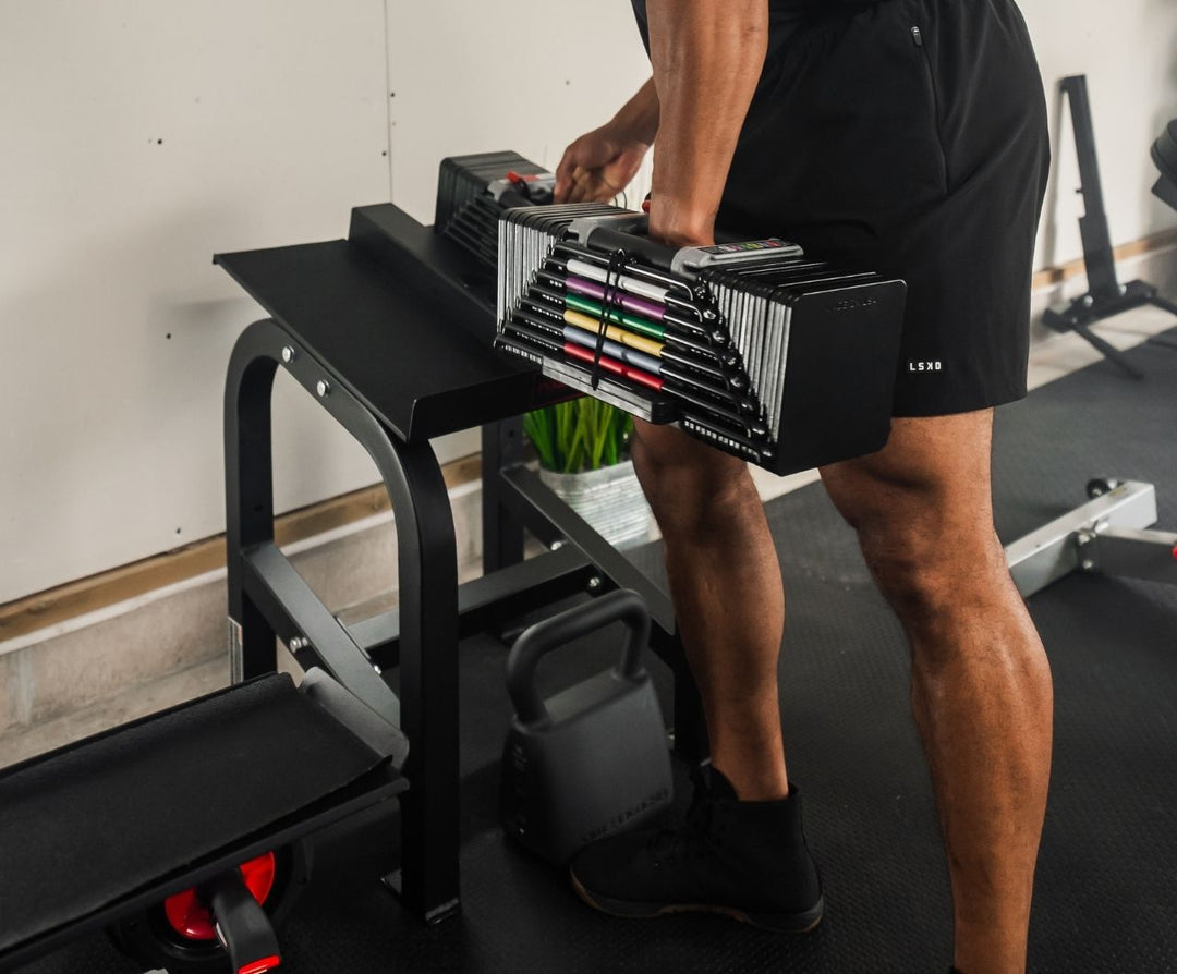 Home Rack stand with Elite USA Dumbbells