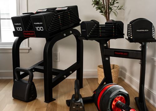 Home Rack Stand with powerstamd in home gym