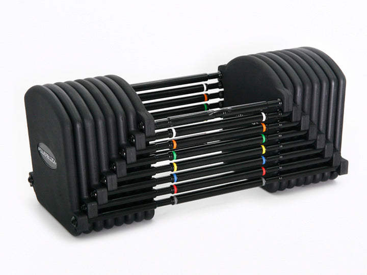 Single image of weight plates for PowerBlock Pro EXP adjustable dumbbells.