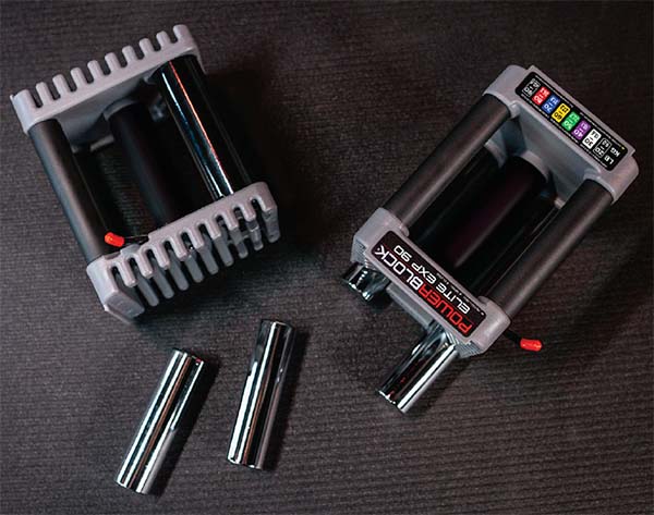 Elite EXP 90 showing moveable micro weights in the handle