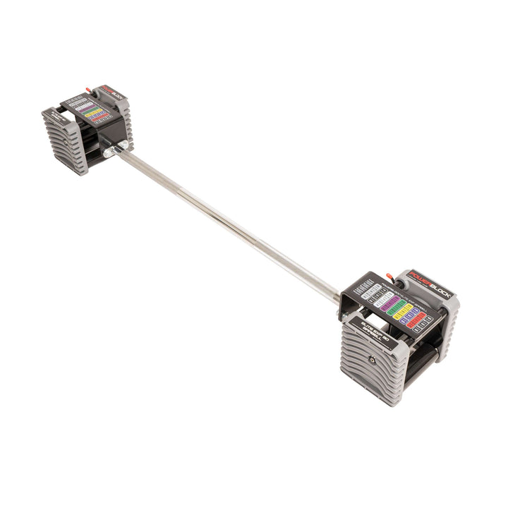 PowerBlock Elite EXP 90 Straight bar barbell attachment shown in a studio background