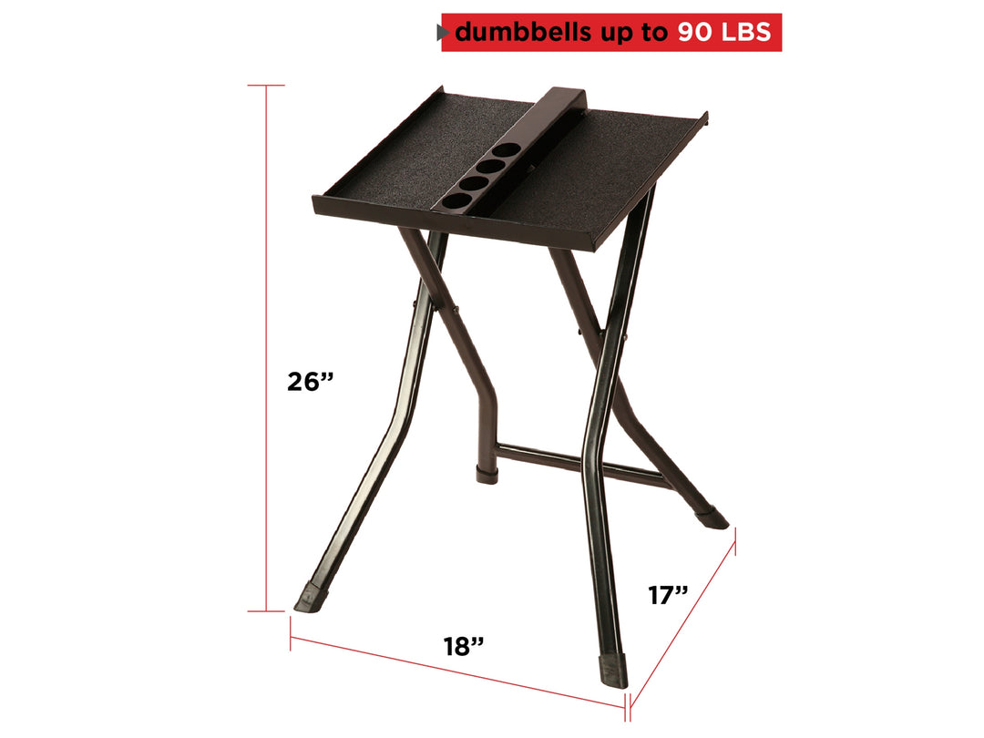 Side view of the PowerBlock Large Compact Stand, perfect for your adjustable dumbbells.