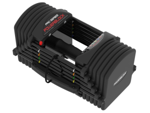 A closeup of our top seller, the PowerBlock Pro EXP adjustable dumbbell.