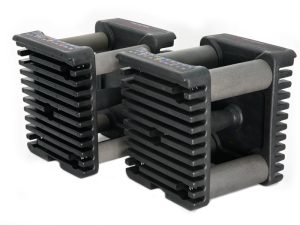 A pair of handles for PowerBlock’s Commercial Pro 125-175 adjustable dumbbells.