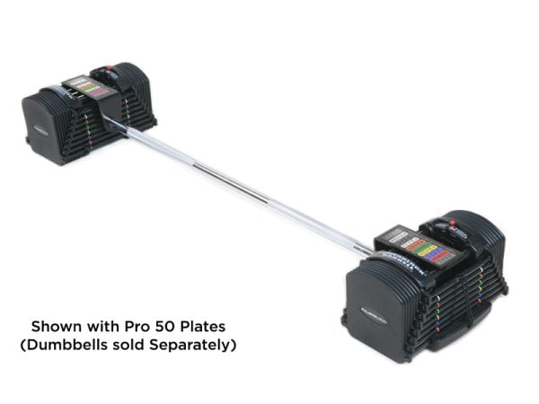 Our Pro Series Straight Bar, shown with Pro 50 plates for curling.
